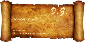 Dobos Zoé névjegykártya